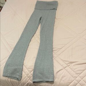 Gray Knit Flared Bottoms